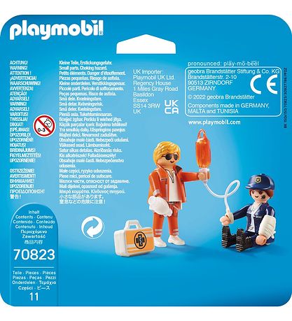 Playmobil DuoPack - Akutl?ge Og Politibetjent - 70823 - 11 Dele