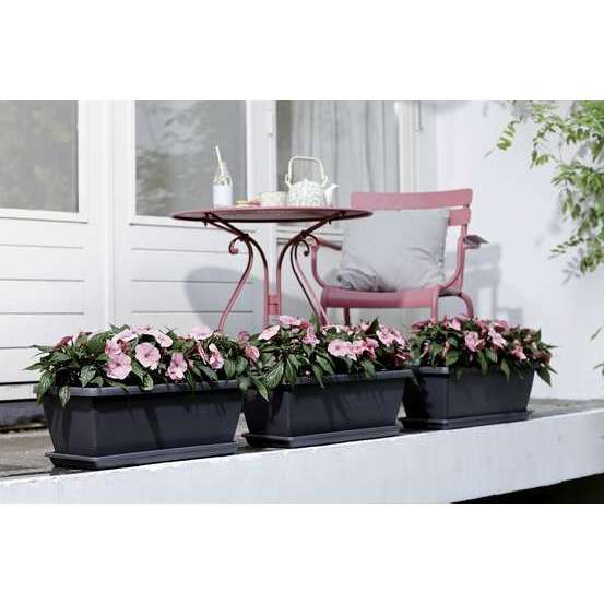 Jardinière barcelona xl en plastique gris anthracite- 59,2x25x20,2