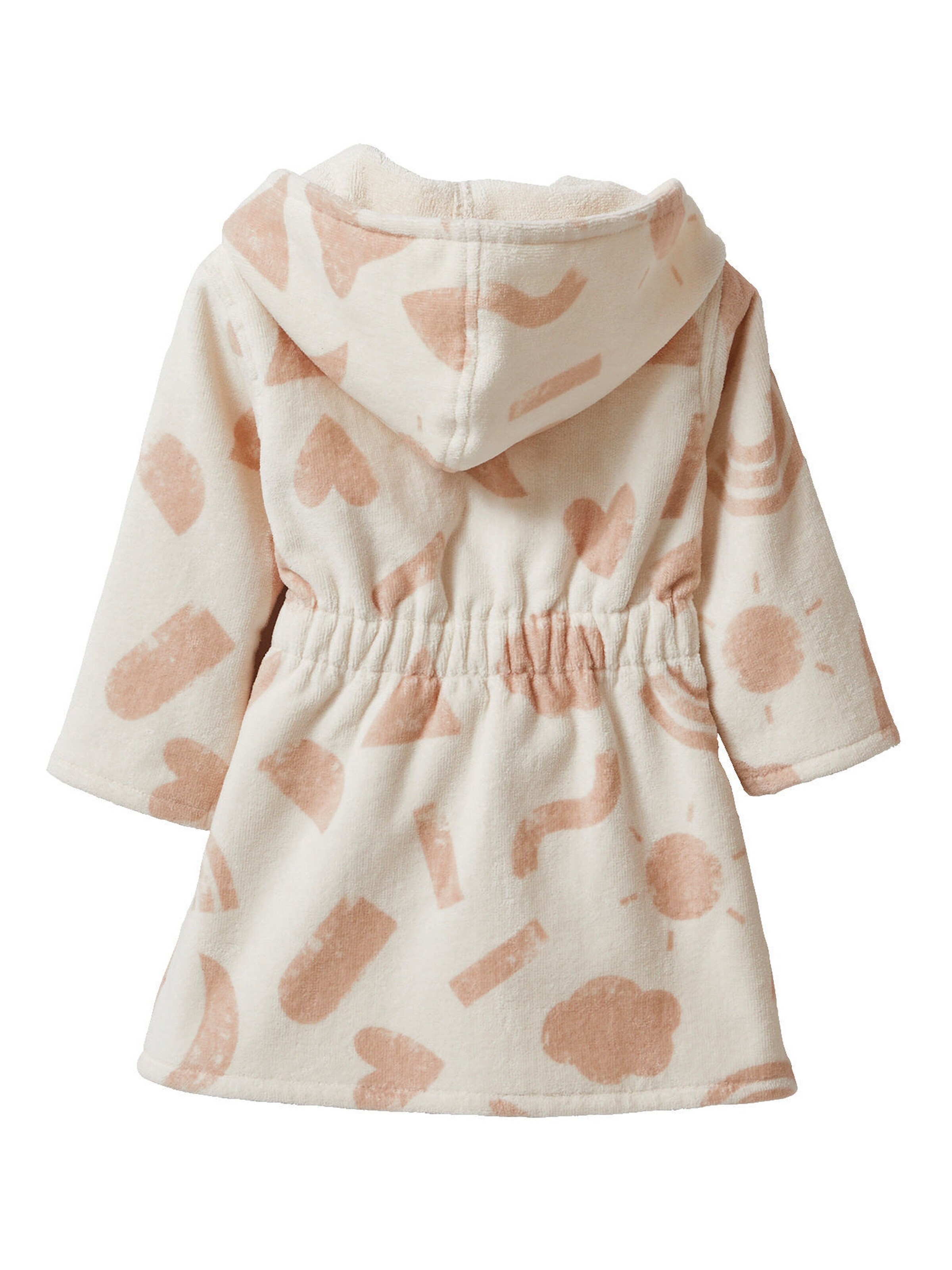 Vertbaudet Baby Bademantel HAPPY SKY, Bio-Baumwolle beige bedruckt