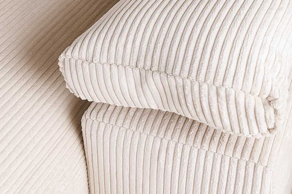 Design Ecksofa ATMOSPHERE XL 245cm champagner beige Cord Federkern inkl. Kissen