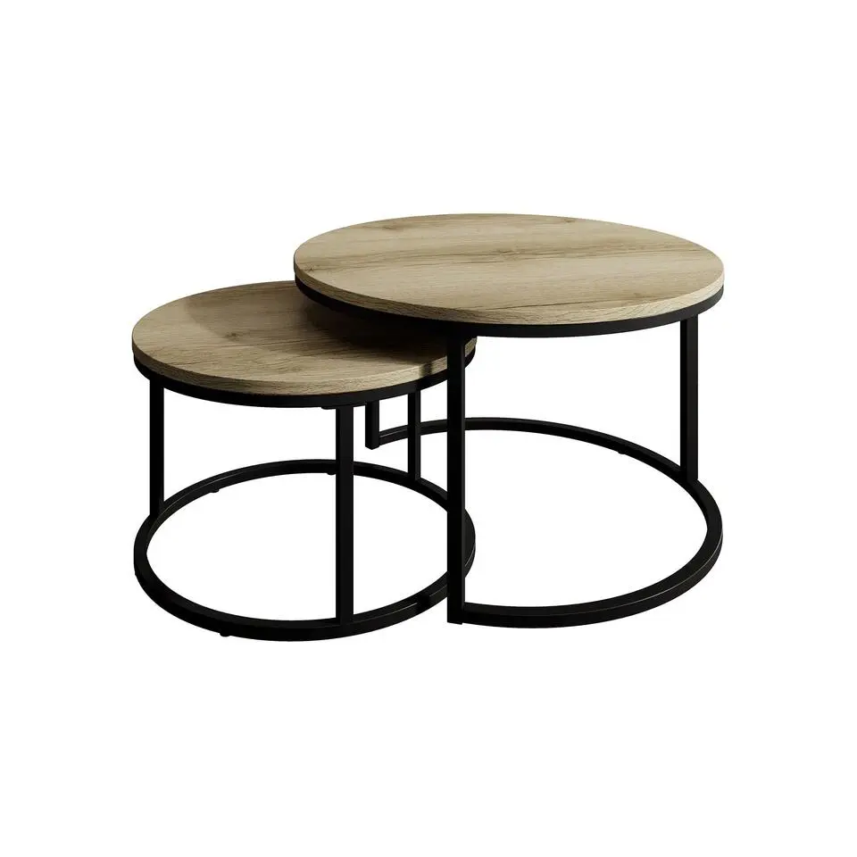Meubella - Salontafel Rica - Eiken - Set van 2