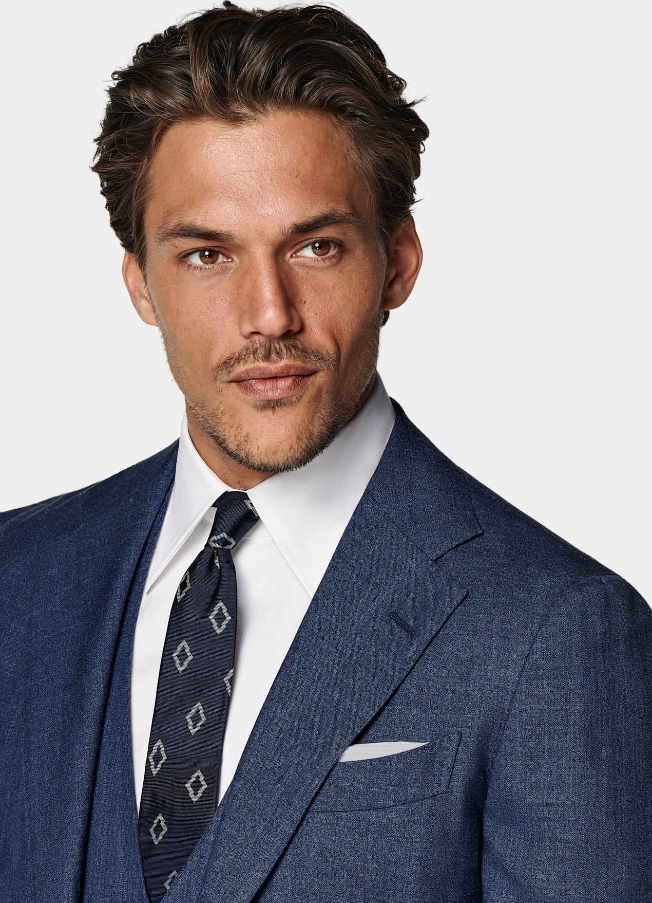 Costume trois pièces Havana coupe Tailored bleu moyen