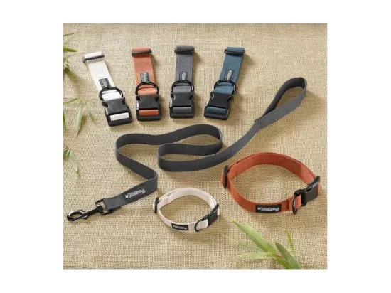 Collier règlable pour chien en viscose de bambou - Gris anthracite - Taille L (de 50 à 70 cm)