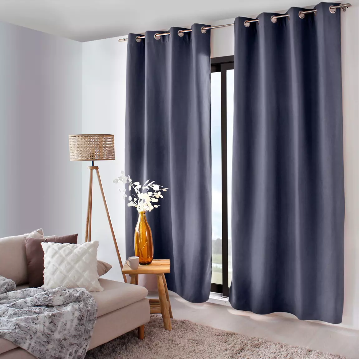 Rideau occultant isolant (135 x 240 cm) Nordica Gris foncé