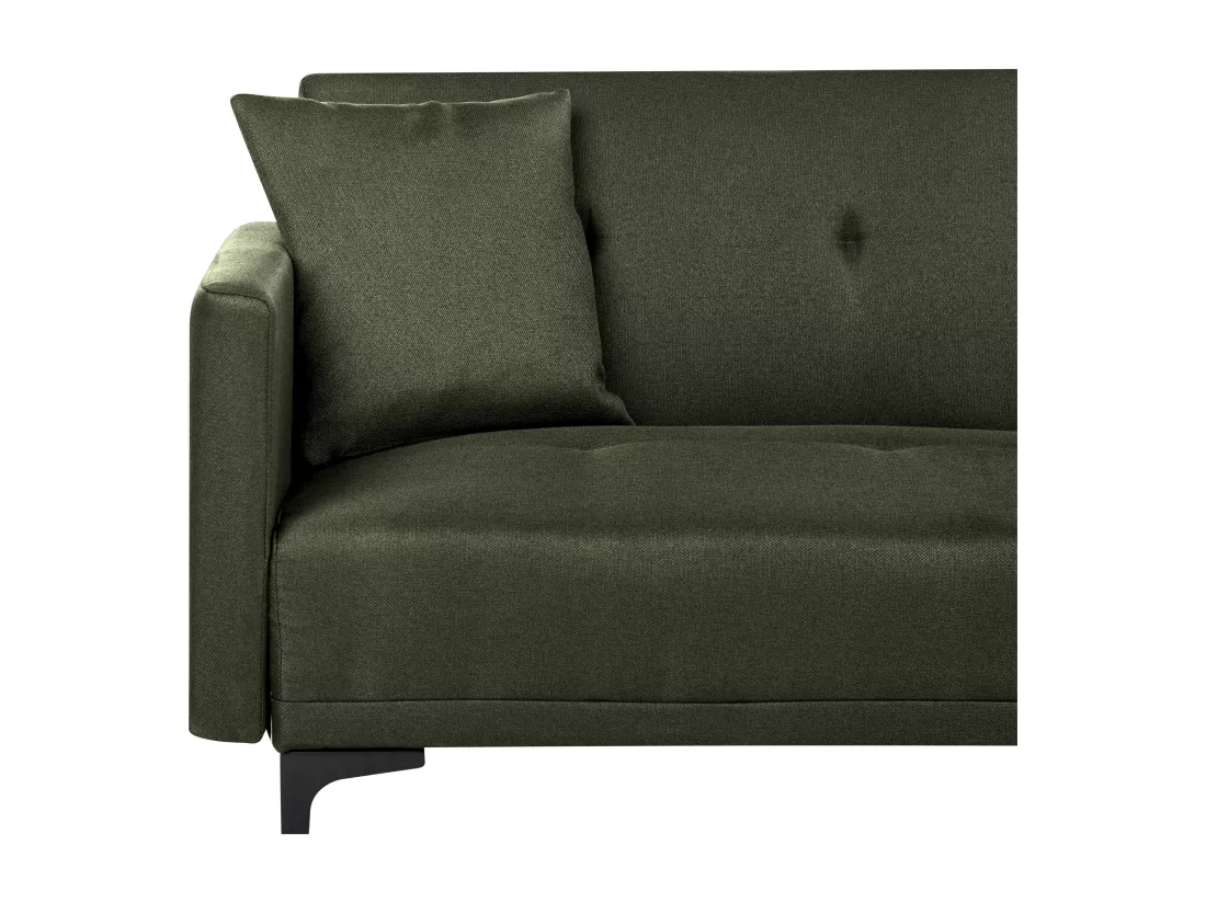 Canapé convertible 3 places en tissu vert foncé LUCAN