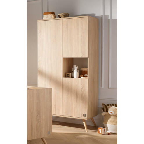 Armoire 1 Grande & 2 Petites Portes SEVENTIES Bois - SAUTHON