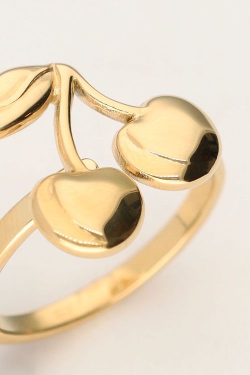 Statement ring met kers