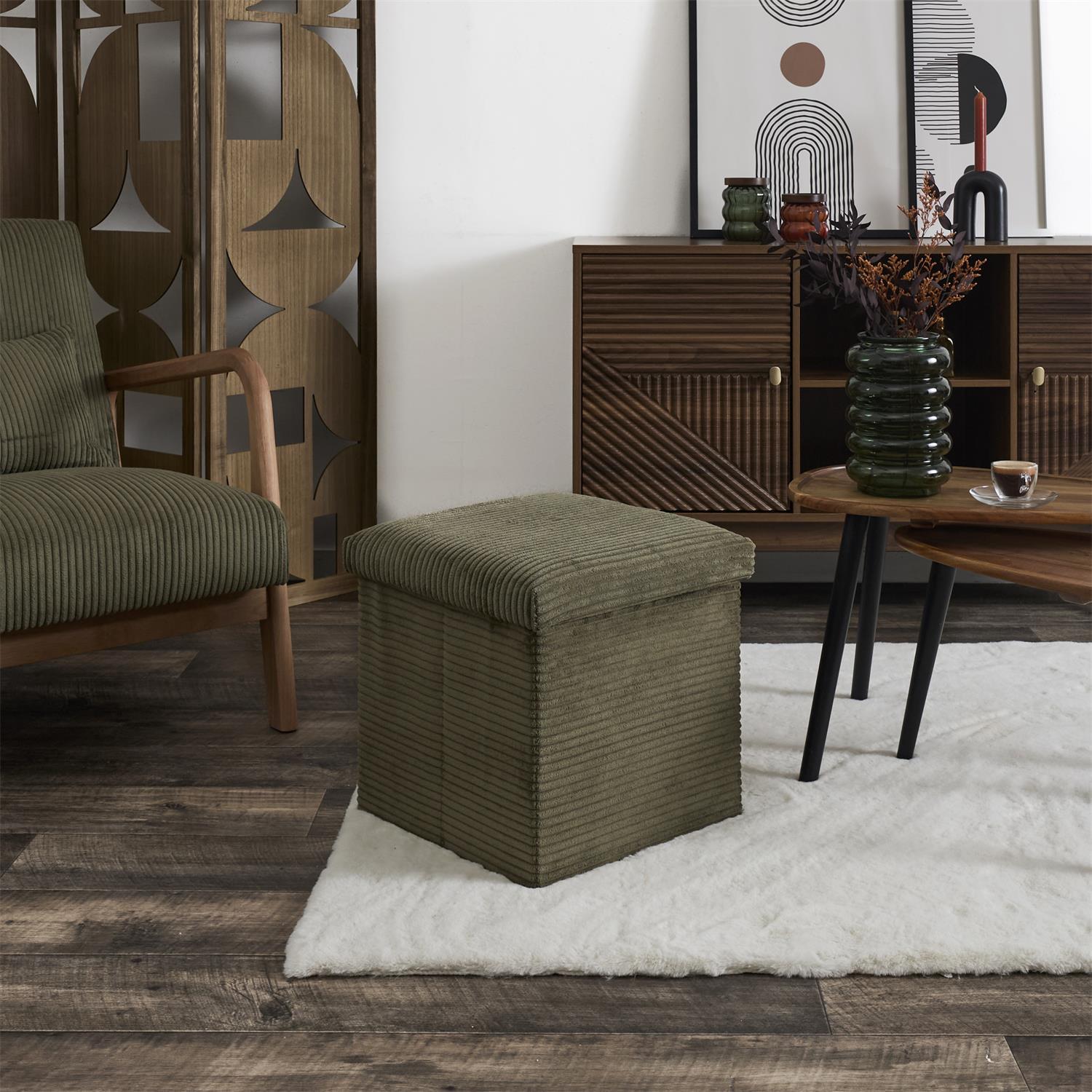 COFFRE POUF PLIABLE COTELE SCOTT VERT