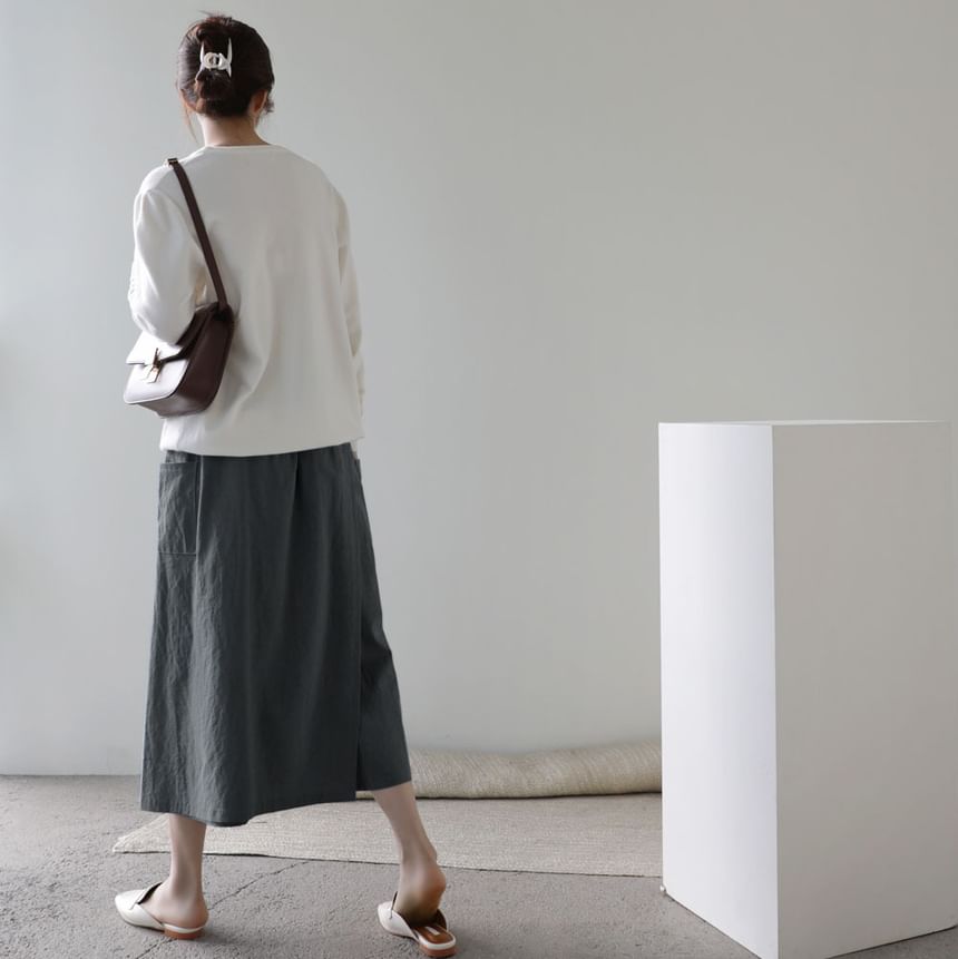 Angel Love - Effen getailleerd culotte met elastische taille en split