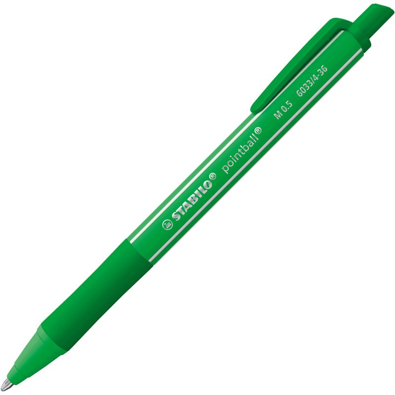 Stylo bille Stabilo Pointball Colorful rétractable pointe 2,5 mm - écriture moyenne - Pochette de 4 couleurs assorties