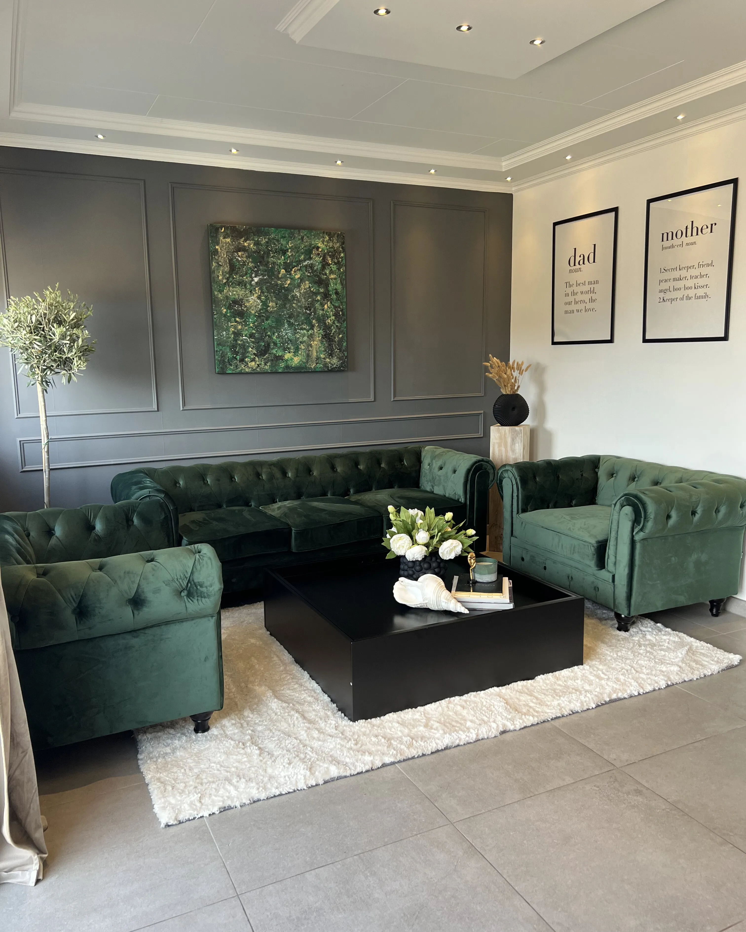 Bank 3-zits CHESTERFIELD Fluweel Smaragdgroen