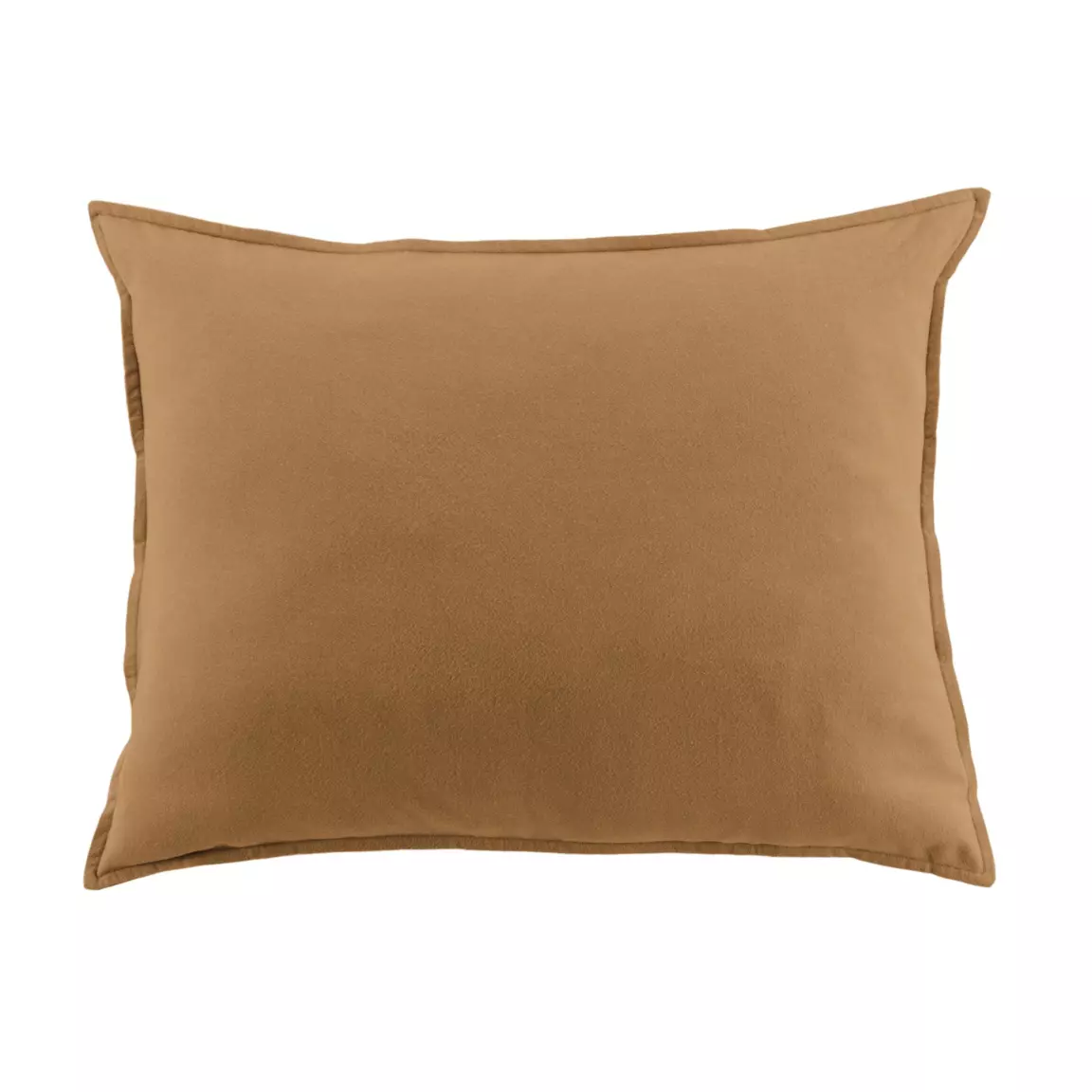 Taie d'oreiller rectangulaire flanelle de coton (50 x 70 cm) Théa Camel