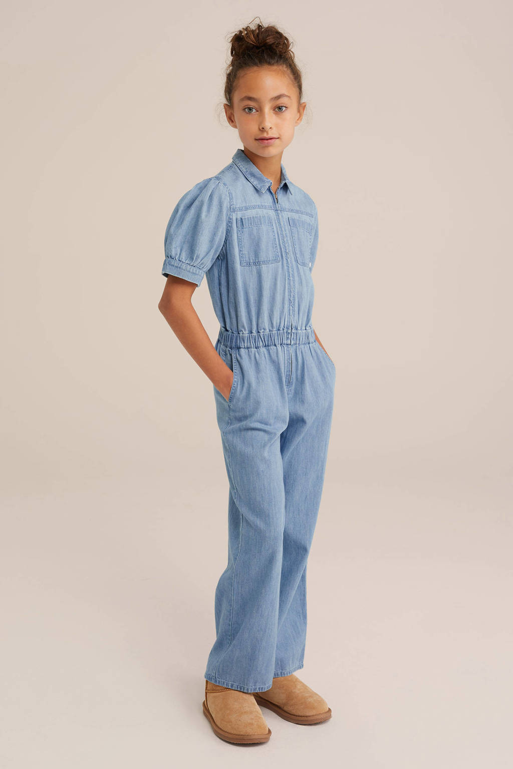 WE Fashion straight jumpsuit medium blue denim
