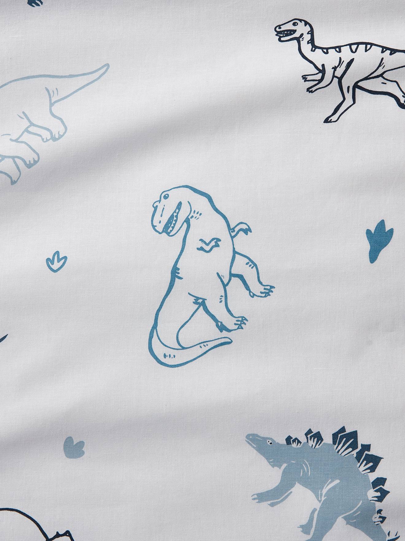 Conjunto de cama infantil Hello Dinos com capa de edredom e fronha, estampa básica branca clara.