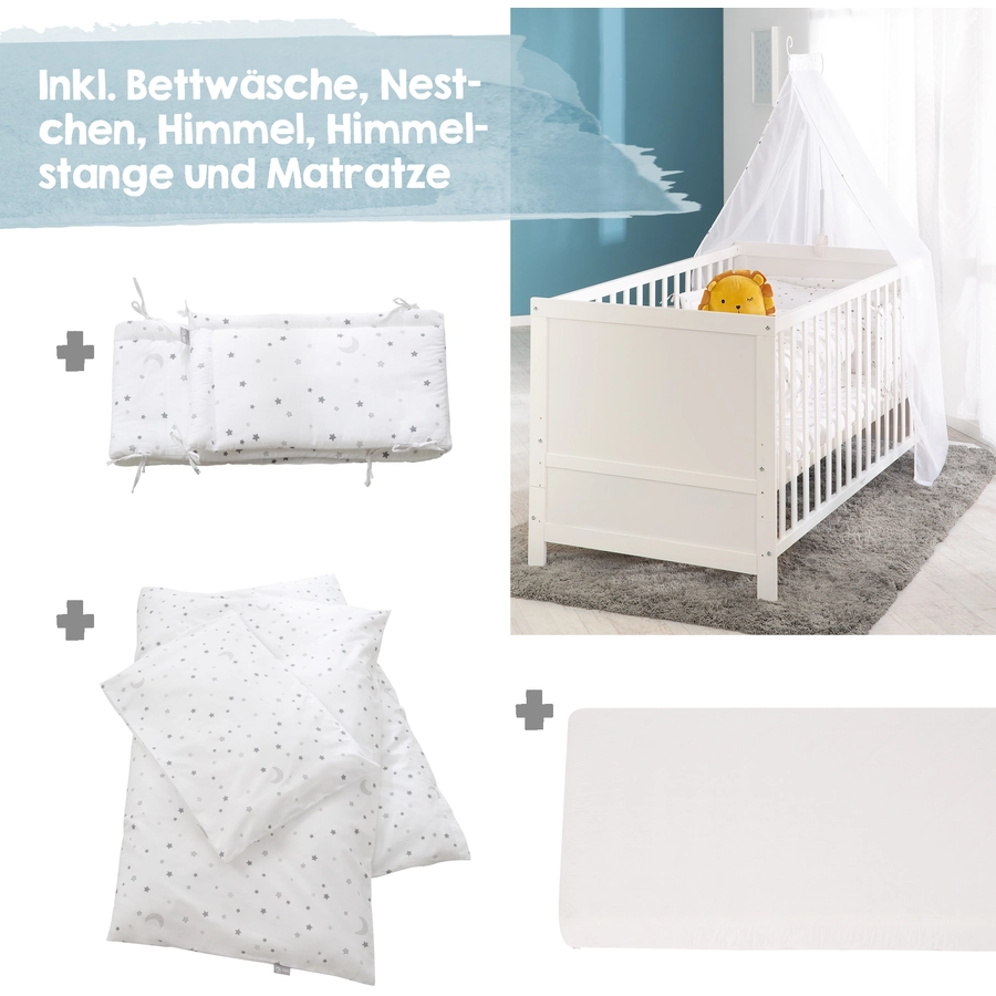 roba Sternenzauber Kinderbettset weiß 70 x 140 cm