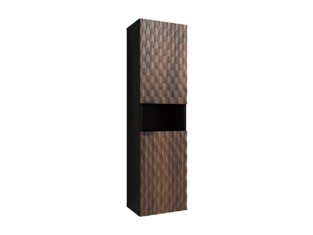 Colonne de salle de bain collection KING – Chêne foncé et noir