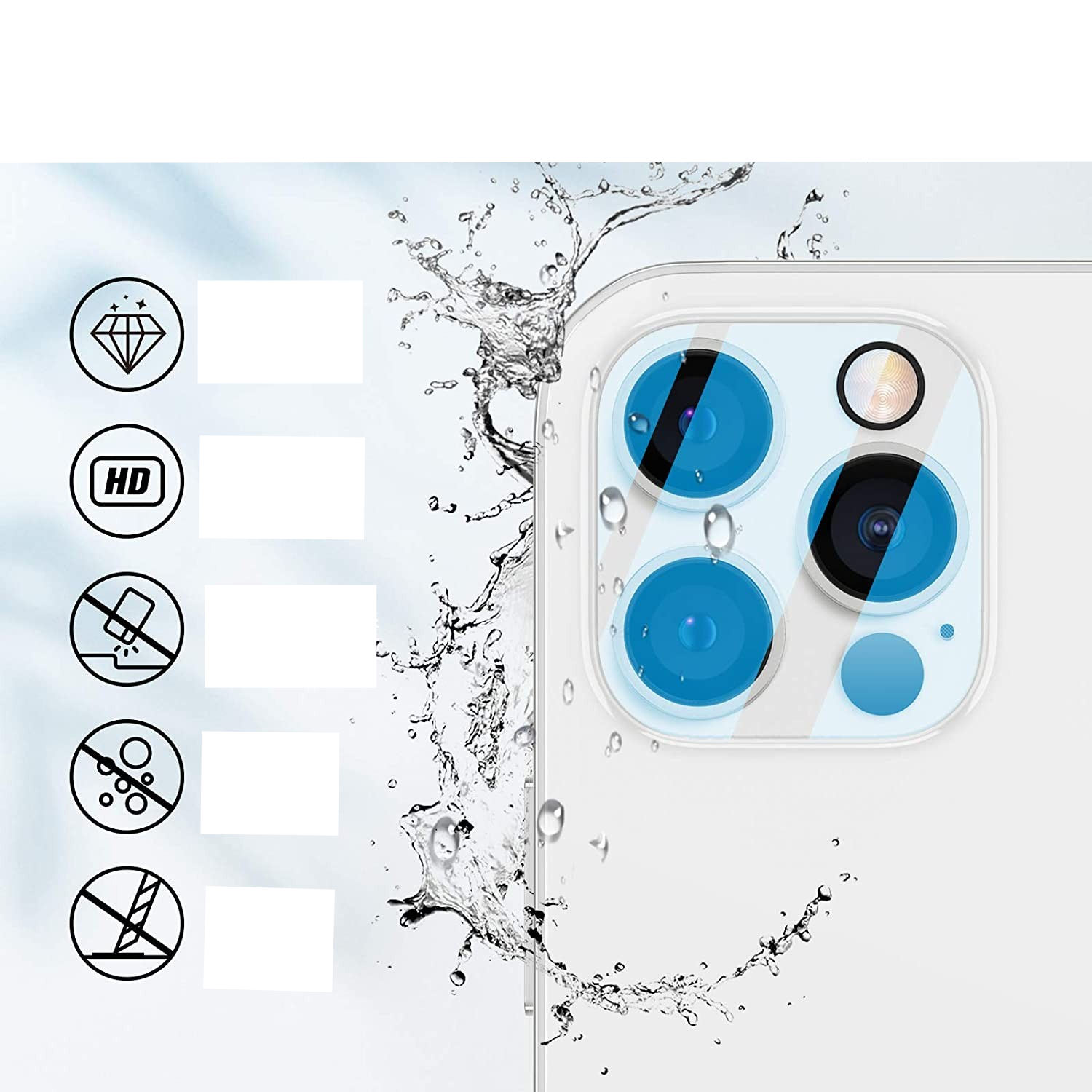 (2er Set) iPhone 12 Pro Kamera Objektiv Protector Panzer Glas Case Friendly - Transparent