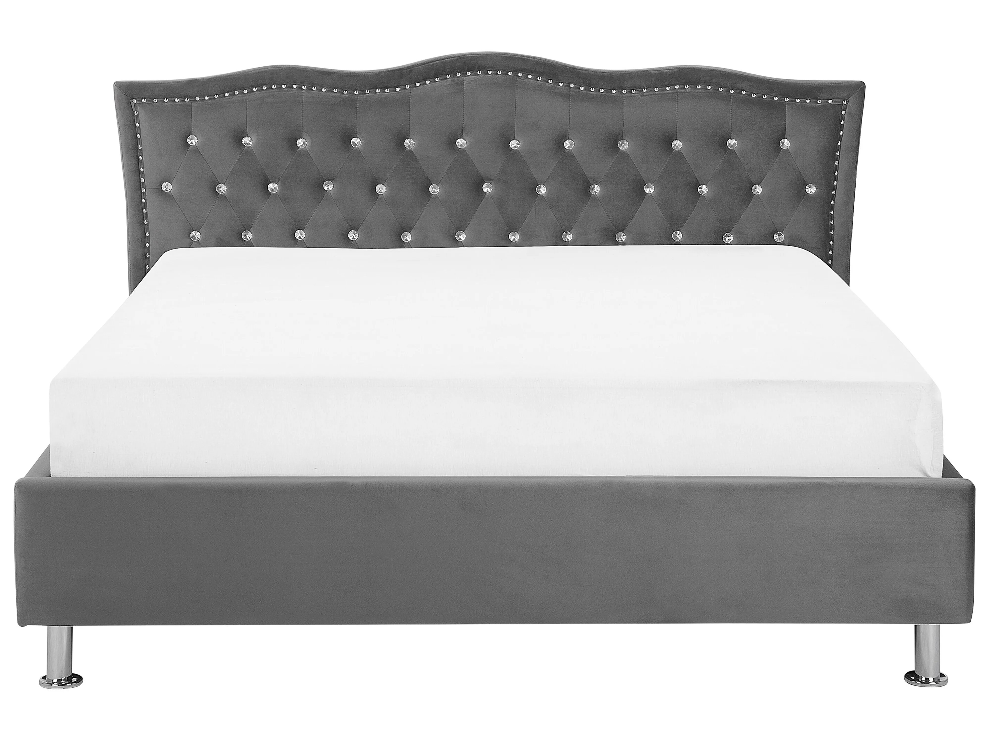 Bed met opbergruimte Fluweel METZ 160 x 200 cm Donkergrijs