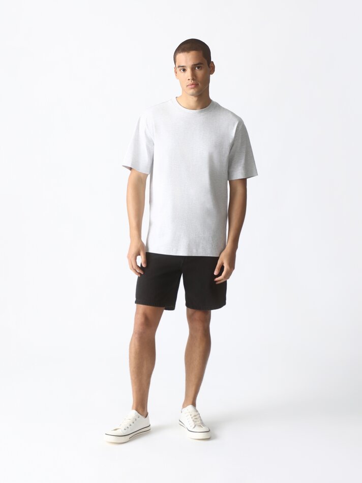 Camiseta premium de modelagem relaxada - Cinza mesclado