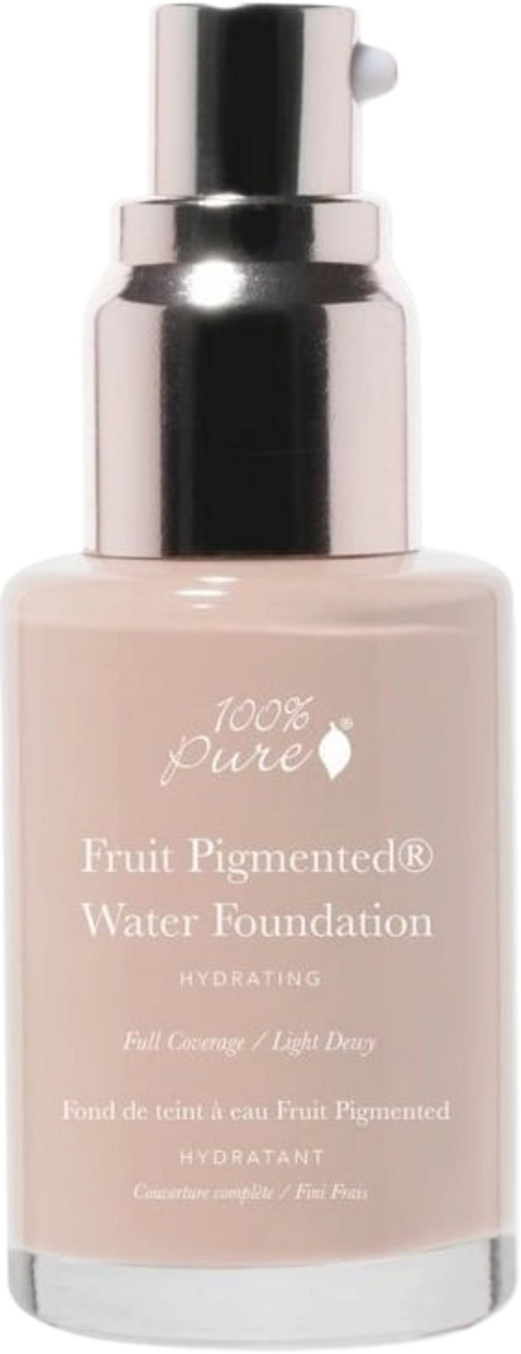 100% Pure  Fruit Pigmented Full Coverage Water Foundation, Cool 1.0 (30 ml)