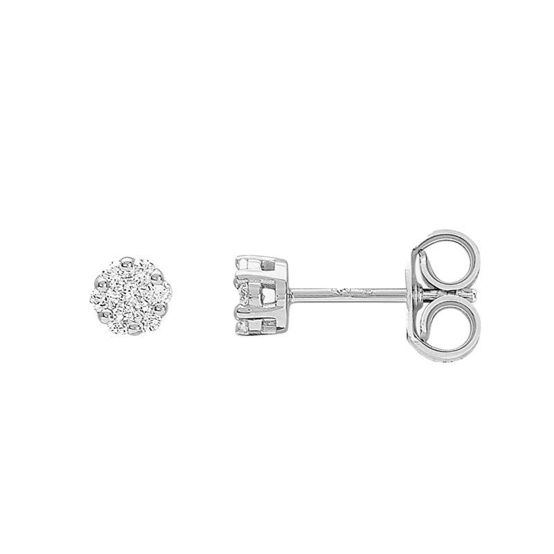 Boucles d'oreilles Femme - Or 18 Carats - Diamant 0,15 Carats