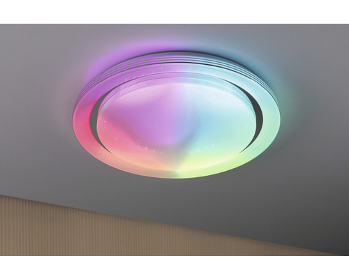 Dimbare LED-lamp 40W 2800 lm 2700-6500 K Ø 45 cm SpacyColor frameloos chroom/wit + afstandsbediening + RGB + sterrenhemel