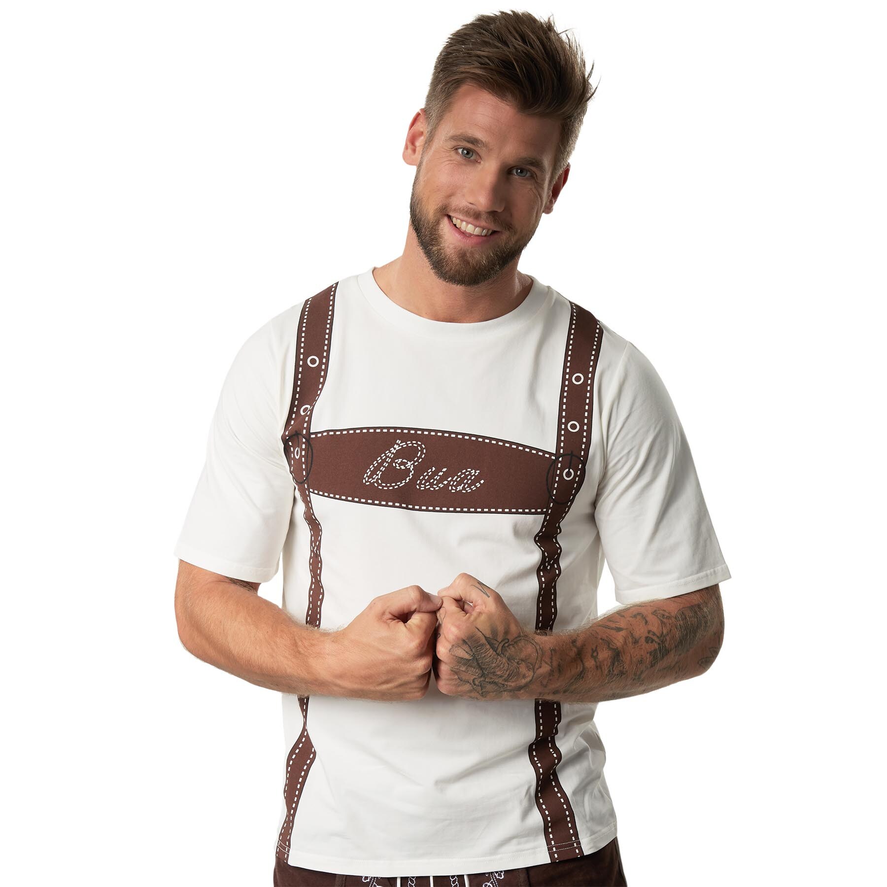 tectake® T-Shirt Lederhose