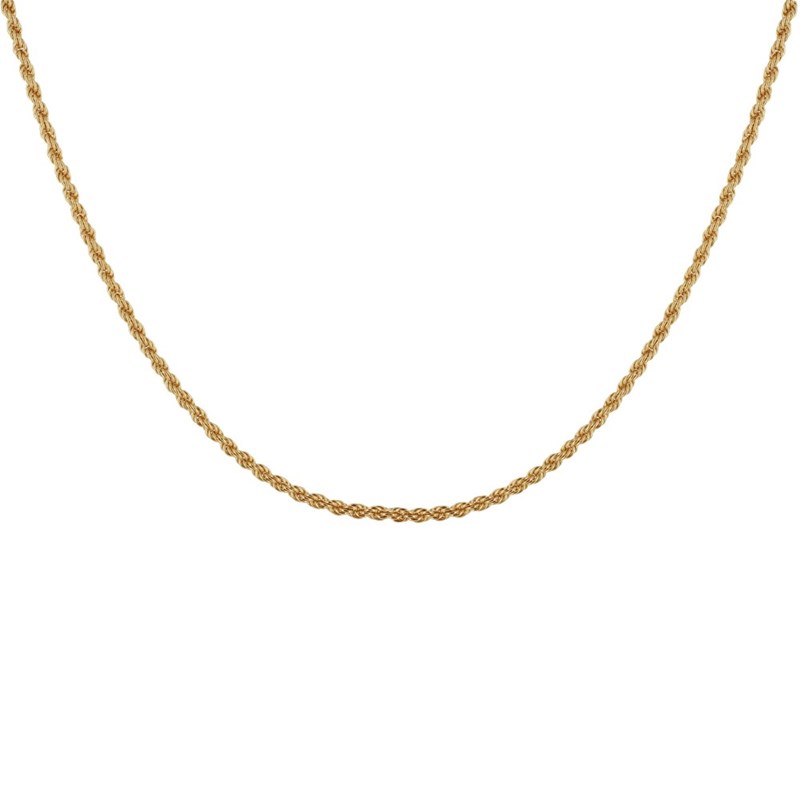 Collier Plaqué Or Mailles Corde 3mm