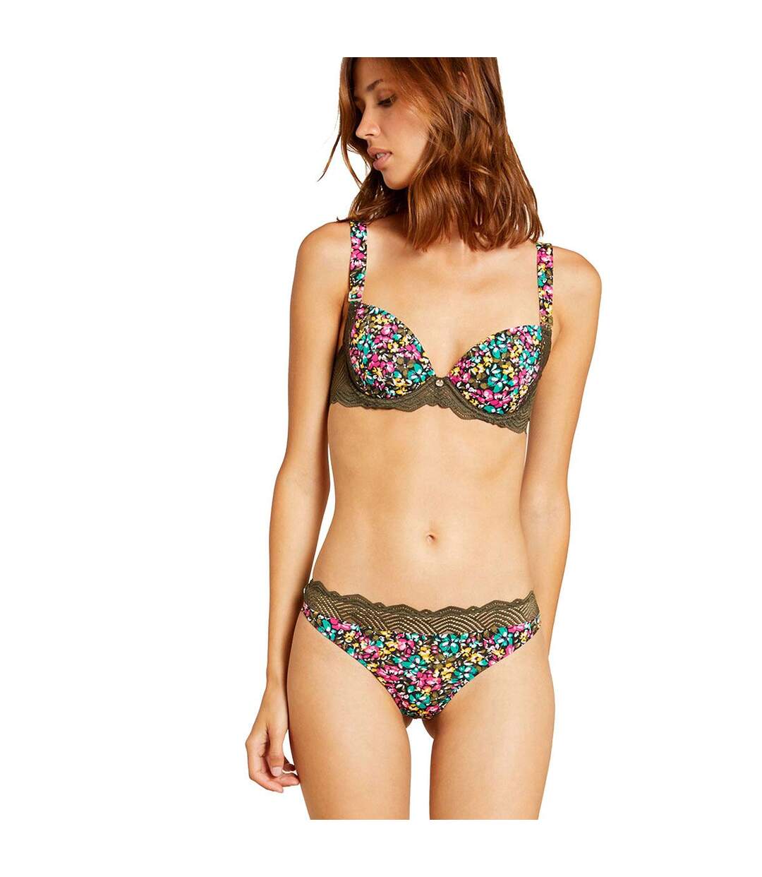 Soutien-gorge ampliforme coque moulée kaki Elsa