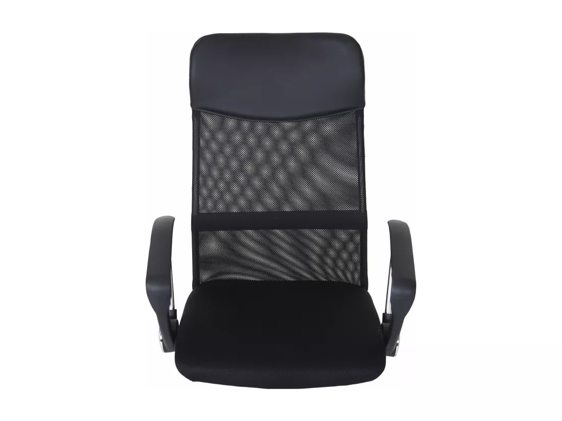 Chaise de bureau Malmö, Fauteuil/siège de bureau Oslo, ergonomique, simili-cuir/filet, noir