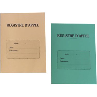 Registre appel journalier éditions fuzeau couverture 250g/m2 a4 210x297mm découpé
