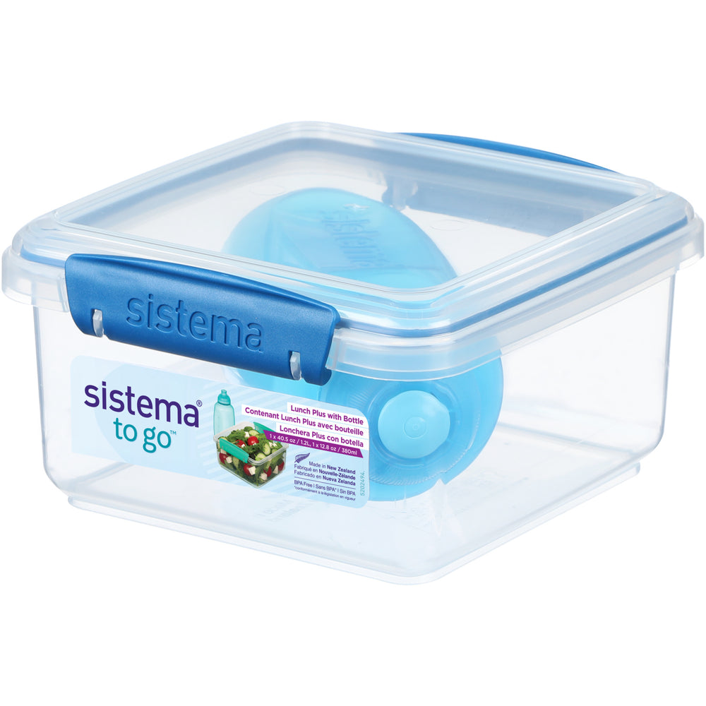 Køb Sistema Ocean Blue 1.2L Lunch Plus Madkasse Med Itsy Flaske 380 Ml