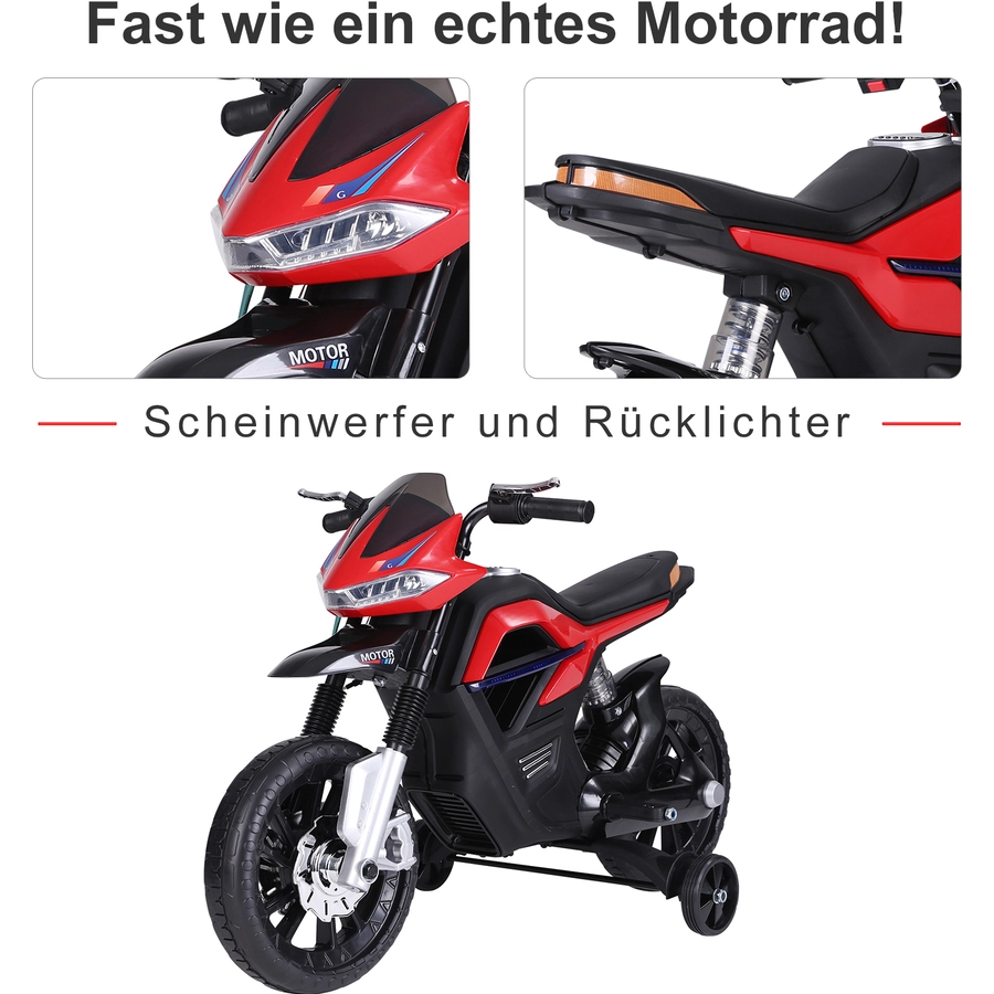 HOMCOM Elektro-Motorrad für Kinder rot