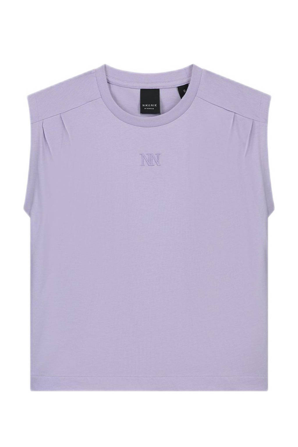 NIK&NIK mouwloze top Pleat lila
