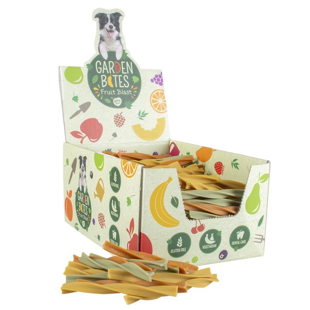 DUVO GARDEN BITES ESPIRAL DENTÁRIO DE FRUTAS (CAIXA TL 16 CM 18 GR (135 UNIDADES))