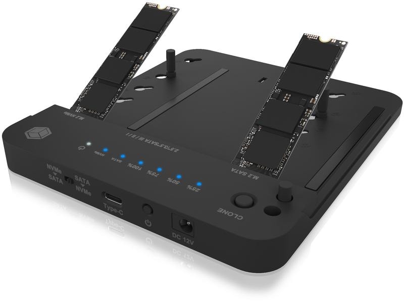 ICY BOX Docking- und Klonstation IB-2915MSCL-C31 Klon- und Dockingstation für M.2 NVME und SATA 2.5''/3.5'' SSD/HDD