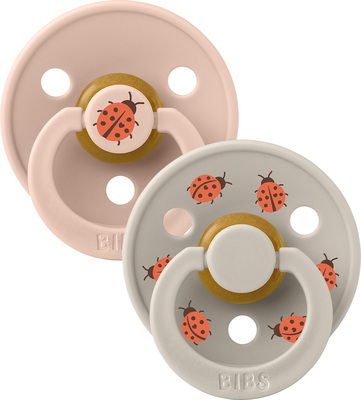 BIBS Studio Colour Ladybug Smokk 2-Pakk Lateks Str 1, Blush