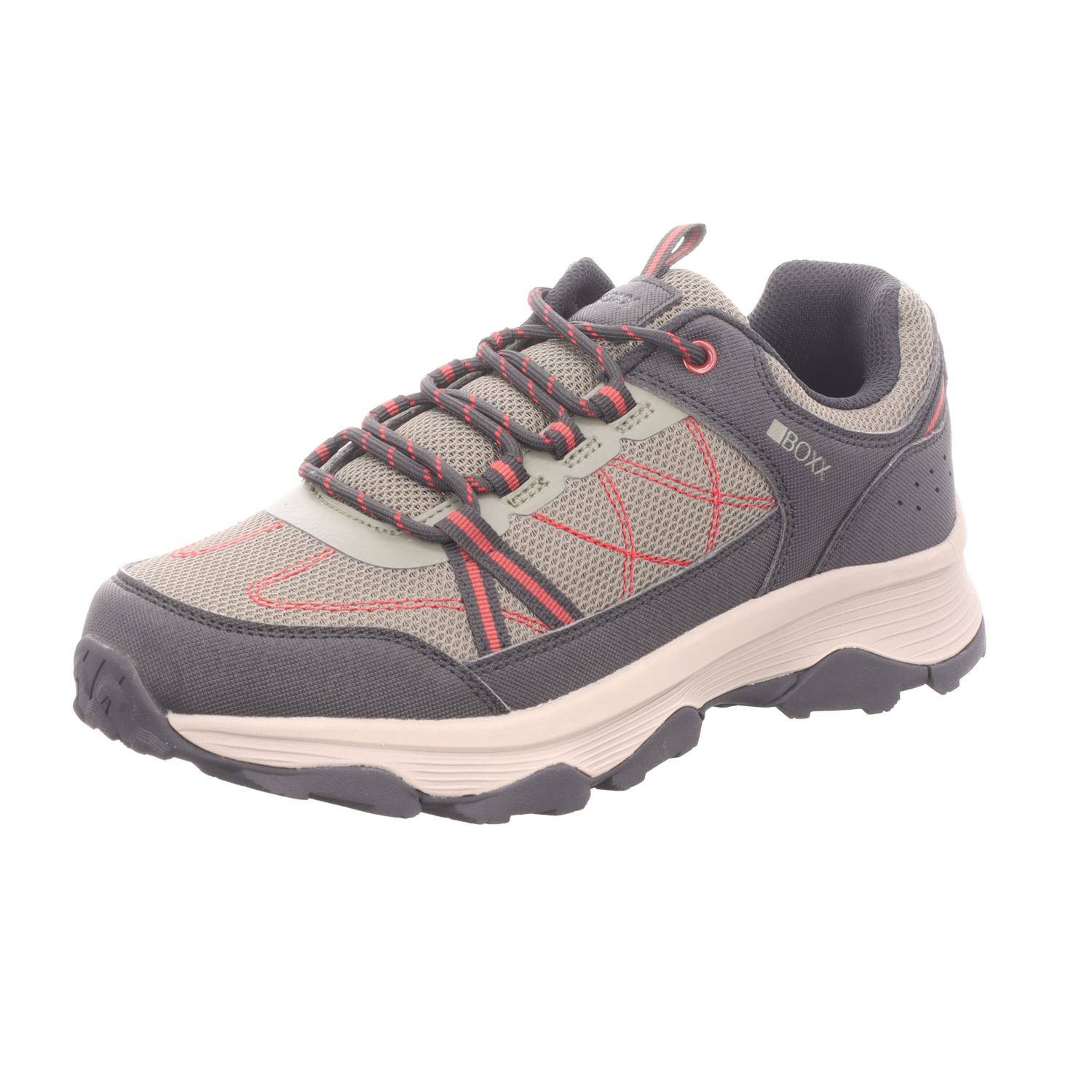 BOXX Herren-Schnürhalbschuh Oliv-Grün-Schwarz-Beige