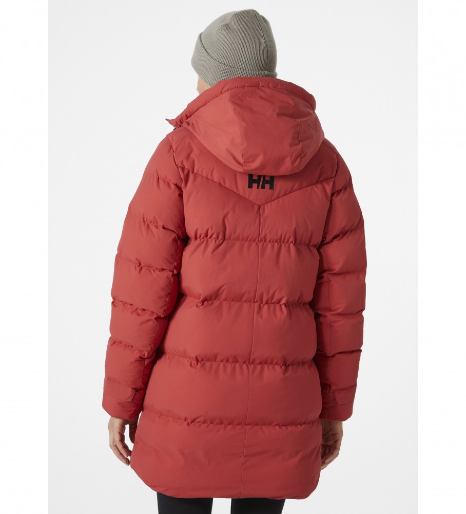 Casaco parka acolchoado Helly Hansen Adore na cor vermelha.