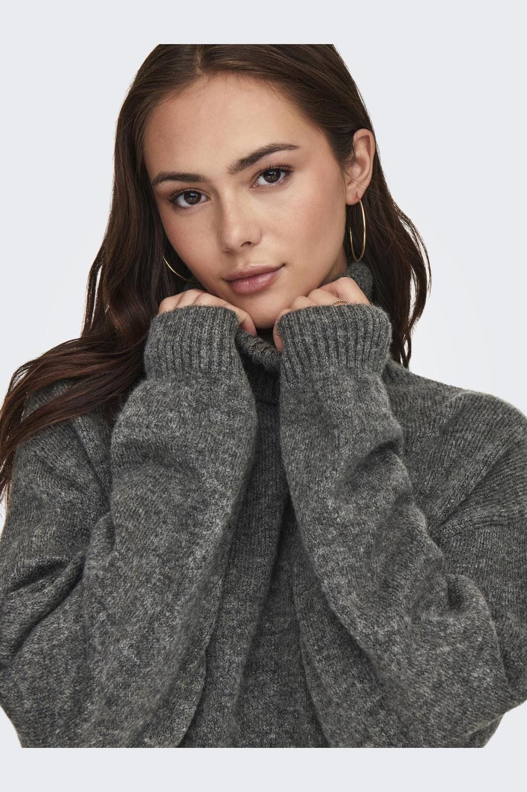 JDY JDYletty L/S Roll Neck Pullover Knt 4694817 dark grey melange