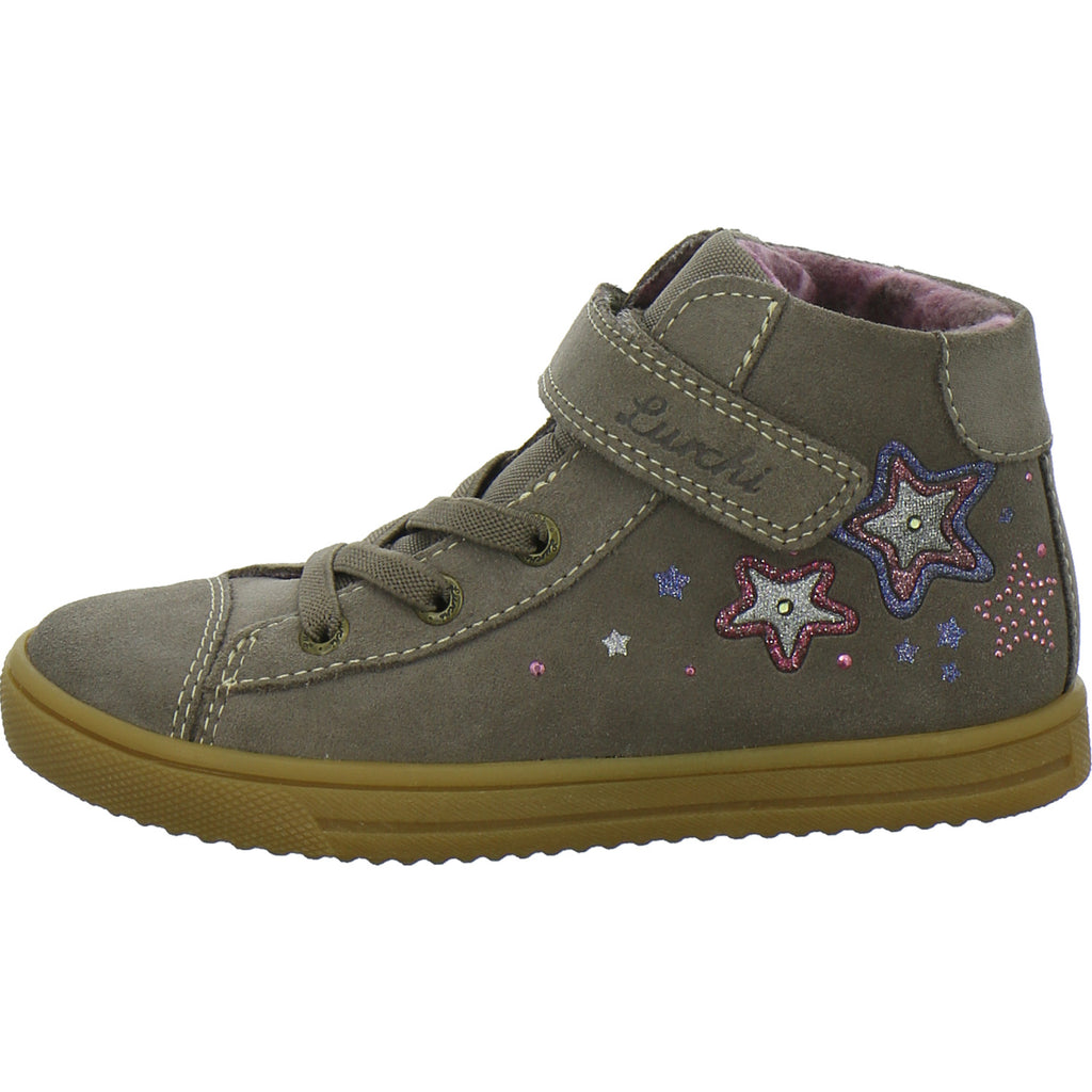 Lurchi Stiefel ungefüttert Mädchen Star Blinker taupe