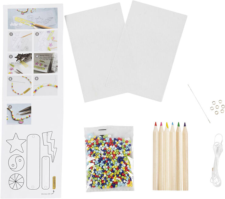 Creativ Company Mini DIY Kit Smykker, Armbånd krympeplast