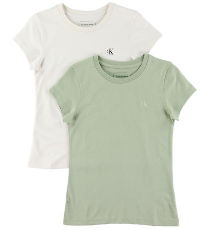 Calvin Klein T-Shirt - 2er-Pack - Slim Monogramm - Turteltaube/M