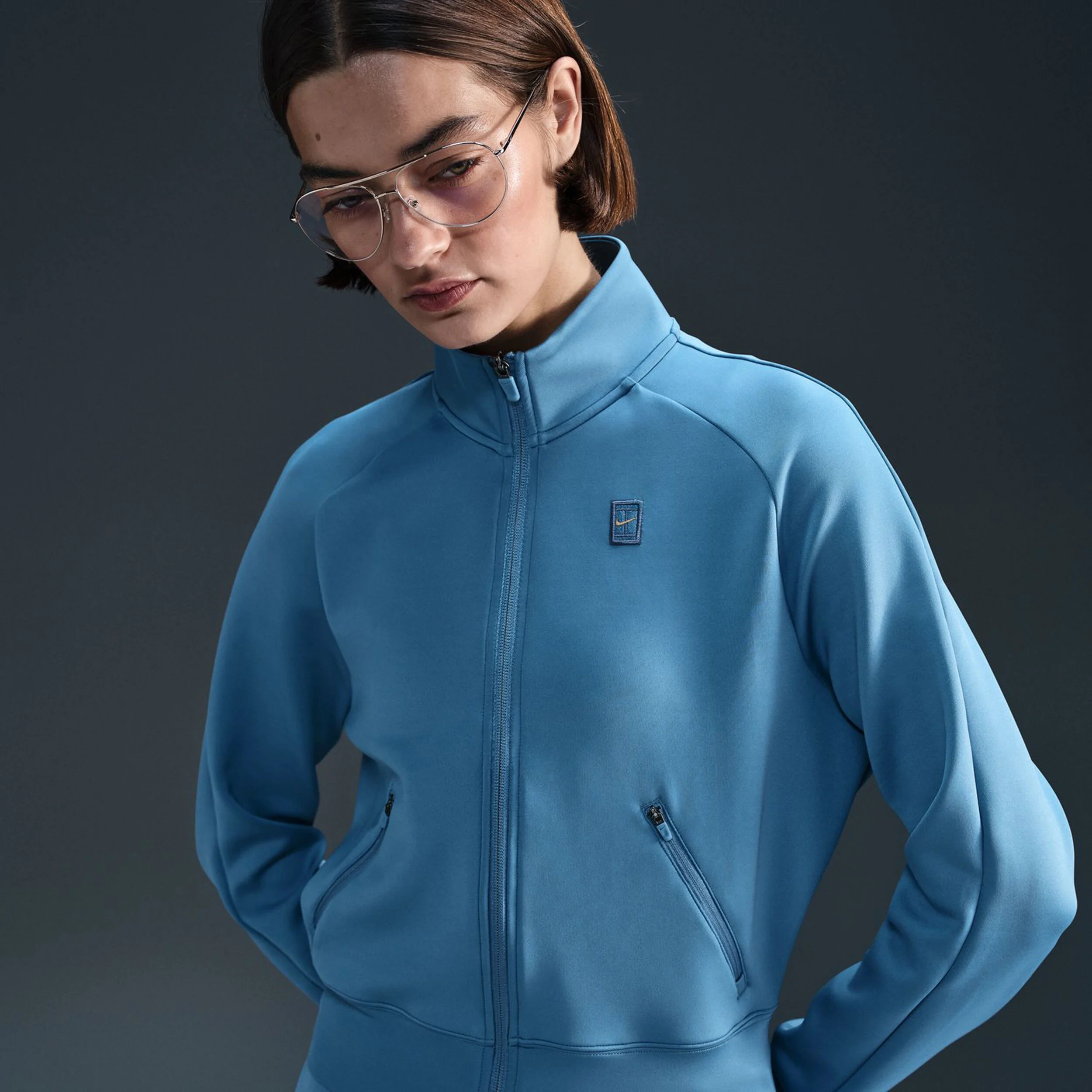 Nike Court Dri-Fit Heritage Veste De Survêtement Femmes - Bleu Clair