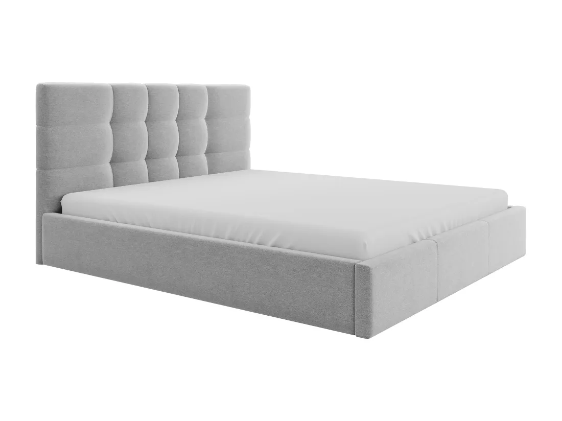 Lit coffre 140 x 190 cm - Tissu - Gris - ELIAVA de Pascal Morabito