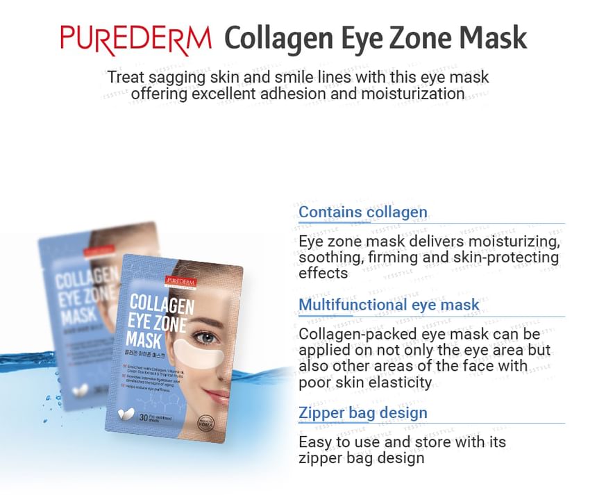 PUREDERM - Collageen Oogmasker 30 stuks