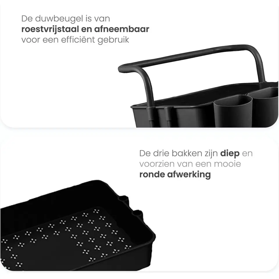 Goliving Keukentrolley op wieltjes - Serveerwagen - Keuken Trolley - Met Bakjes