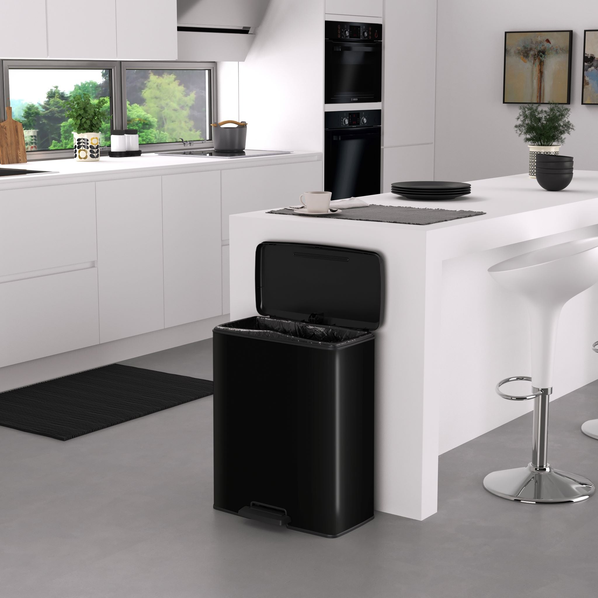 Curver Decobin Prullenbak - 65L - Rechthoekig - Zwart