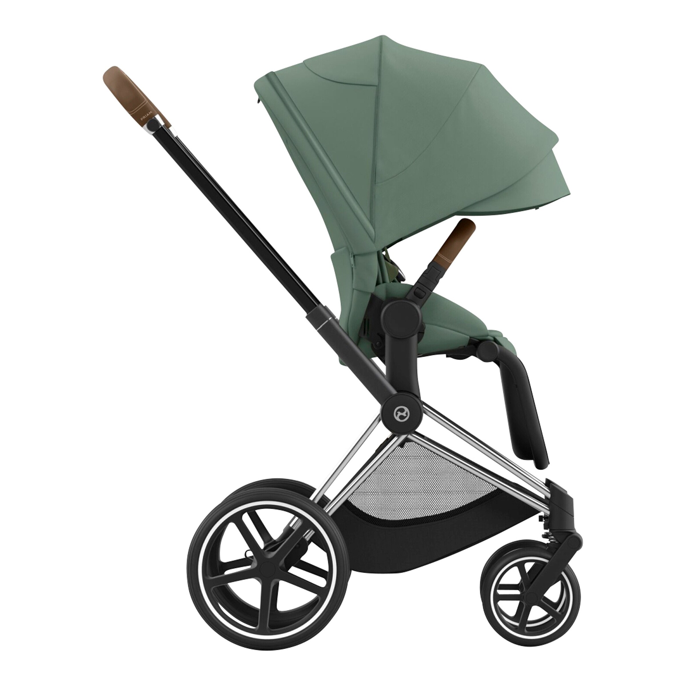 Cybex - PLATINUM Kombikinderwagen PRIAM Comfort Bundle chrome brown / leaf green