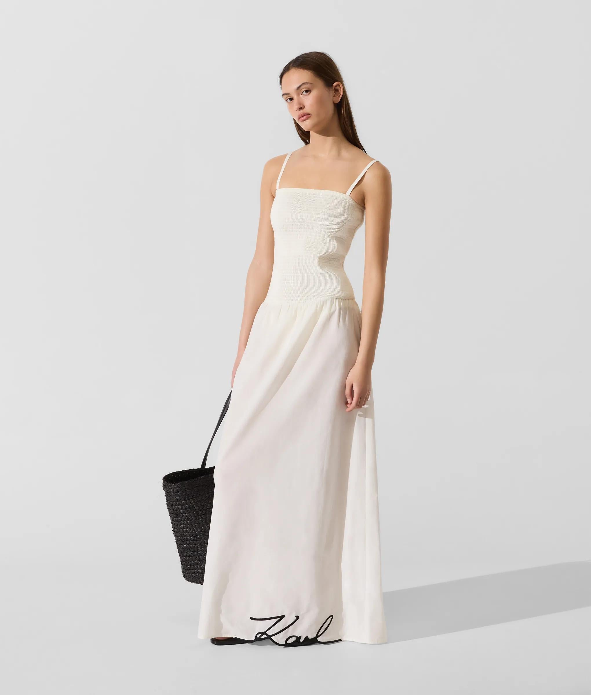 Signature maxi-jurk met verlaagde taille